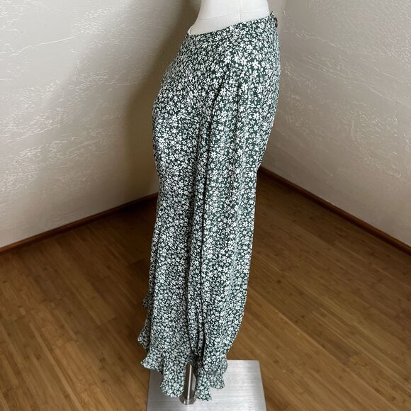 Lulus Mini Dress‎ Women’s Size XL Green Floral Ruffled Cut Out Back Long Sleeve - Picture 8 of 12